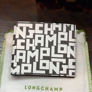 Longchamp Graphic Black and White Wallet